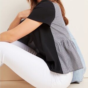 Eri + Ali gingham back tee Sz S